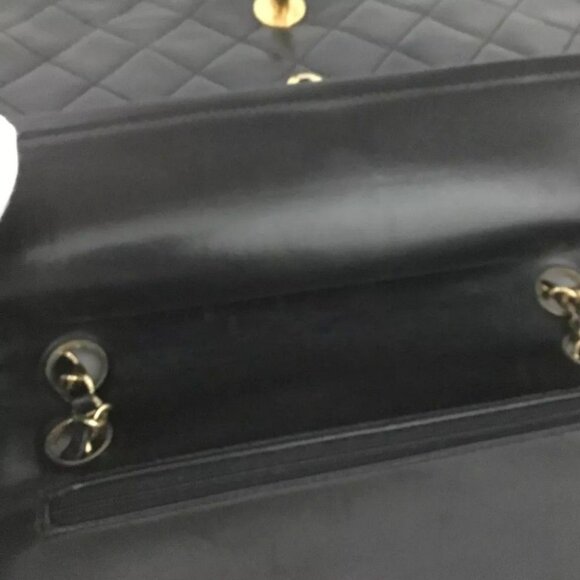 2842960BG (X6) Chanel Shoulder Bag Double Flap 23 Quilted Black Lambskin w/Chai - Picture 10 of 12